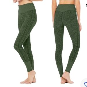 Alo Yoga Alosoft High Waisted Lounge Leggings Size S Heathered Green